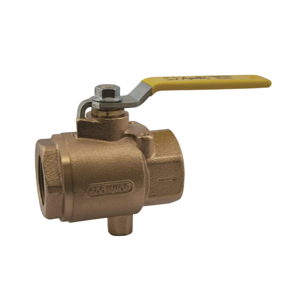 Apollo 7K‑102‑27 bronze ball valve 3/8 125 psi with drain port and mounting pad