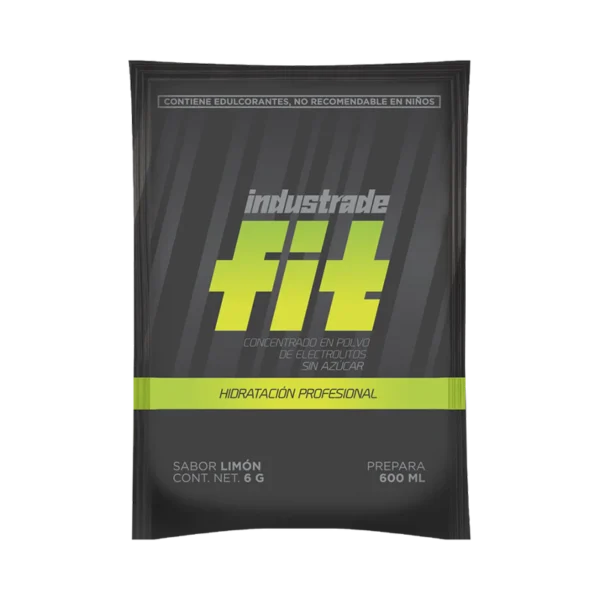 Industrade Fit hydration drink sachet lemon 600 ml sugar‑free electrolyte powder