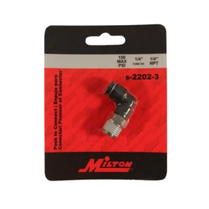 male tubing elbow 1/4 inch NPT MILTON 2202-3