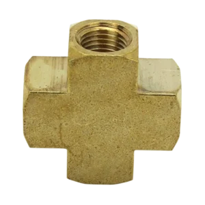 milton female cross fitting 656 1/4 inch 4-way brass connector
