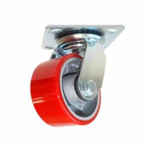 swivel caster 4 inch red polyurethane with iron core dogotuls zf5062