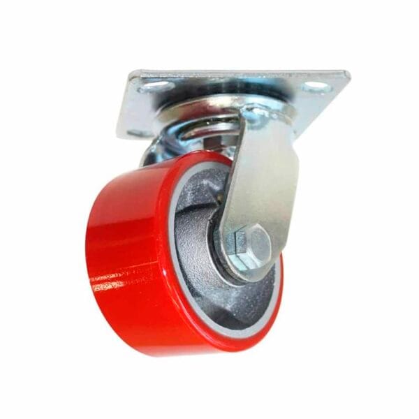 swivel caster 4 inch red polyurethane with iron core dogotuls zf5062