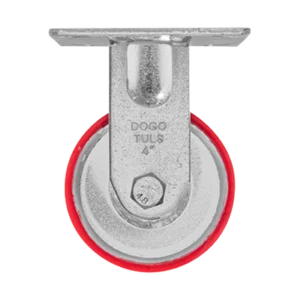 fixed caster 4 inch red polyurethane with iron core dogotuls zf5058