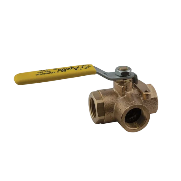 Apollo 70‑601‑01 Bronze 3‑Way Ball Valve 400 psi ¼ in