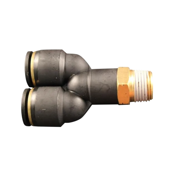 Milton 2206‑7 ¼″ MNPT × ⅜″ OD Push‑to‑Connect Swivel Y‑Connector