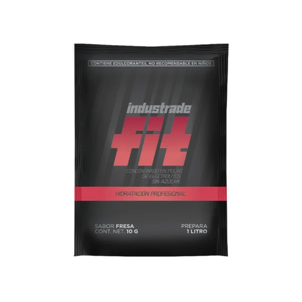 industrade fit zero sugar strawberry 600 ml hydration powder sugar-free strawberry flavor