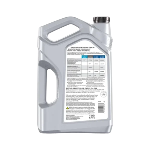 Diesel engine oil 10w-30 t5 hd 1 gal – SHELL ROTELLA 550045130 - Image 2