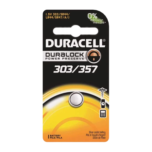 silver oxide battery 1.5v duracell d303/357b