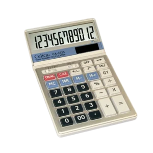 Celica CA-2625 semi-desktop calculator with 12-digit display and dual power