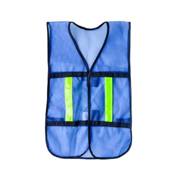 JYRSA fluorescent blue safety vest with reflective tape