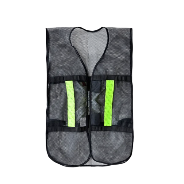black mesh safety vest with reflective tape HLL RS SAFE