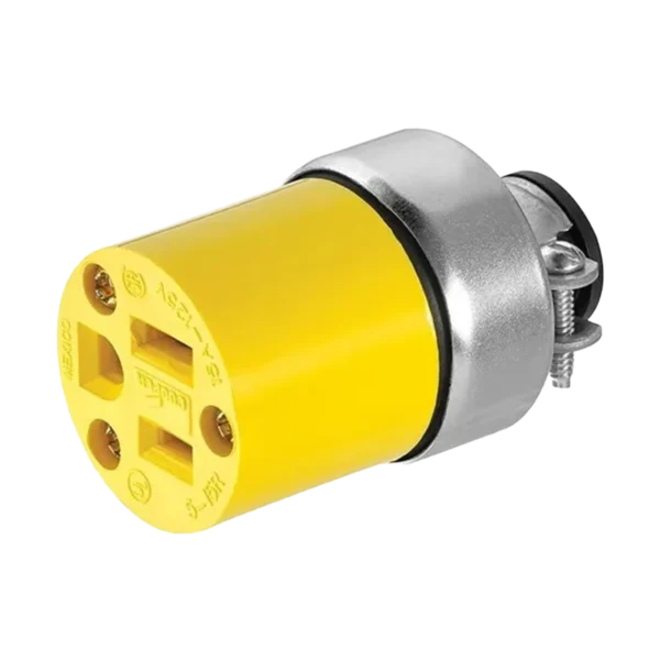 15A Yellow Electrical Connector – NEMA 5-15R Grounded Plug by Supplier #2887 - Image 2