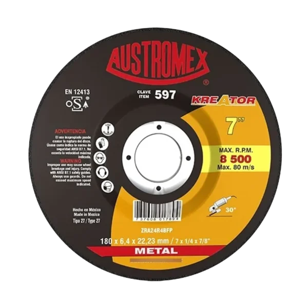 AUSTROMEX 597 Grinding Disc 180 mm for metal grinding and surface preparation