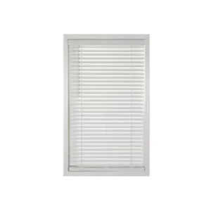 Faux wood blind 2" 46x48 cordless white window shade