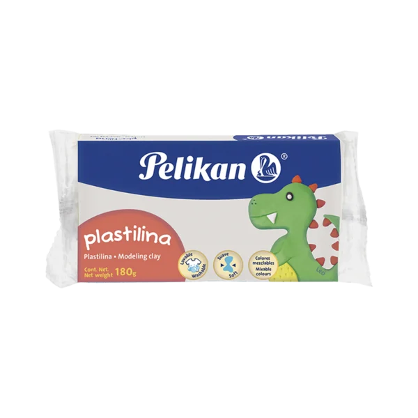 PLASTILINA MARQUETA PELIKAN COLOR BLANCO 180 GRS